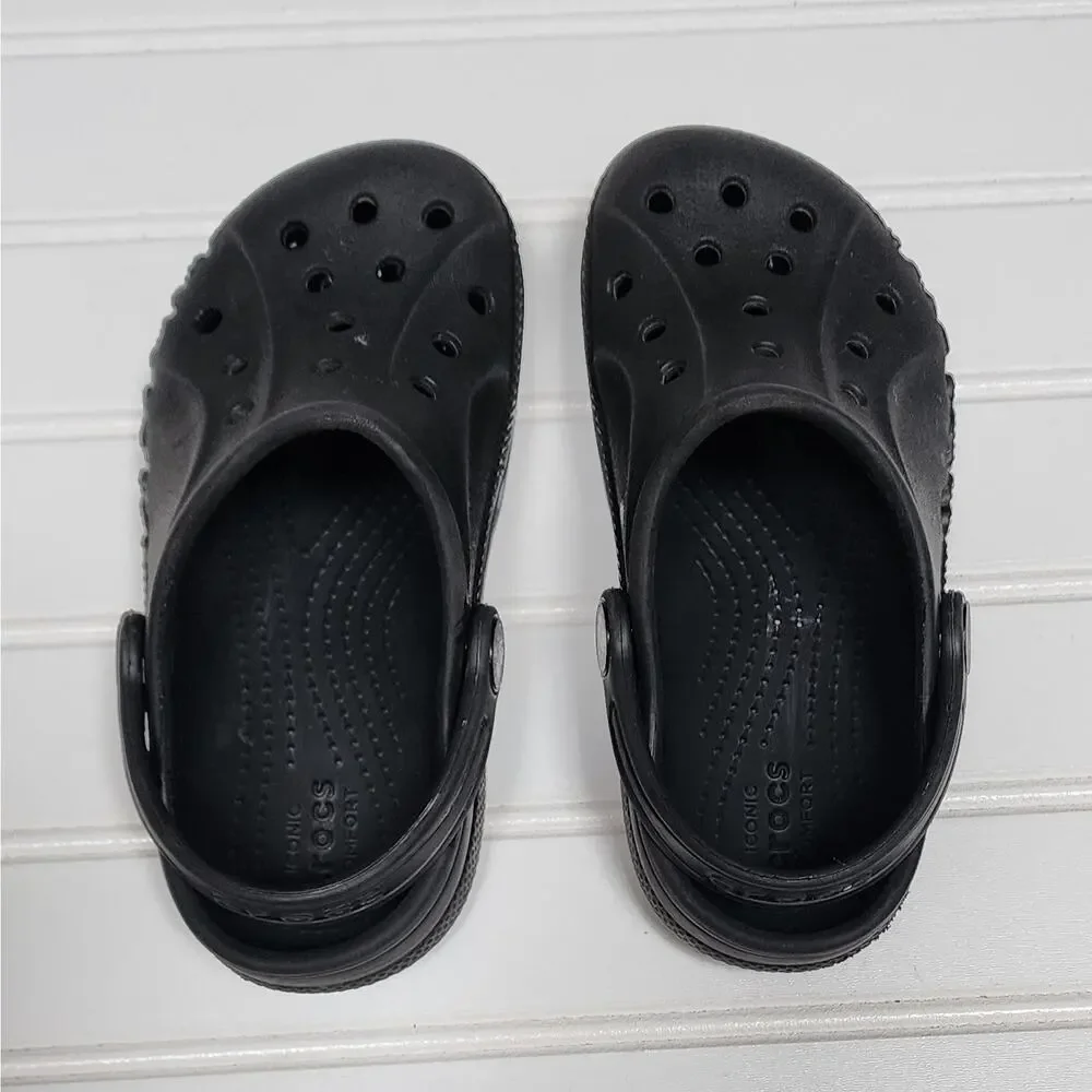 Crocs Kids Baya Black Clogs Sandals Size 11 Kids